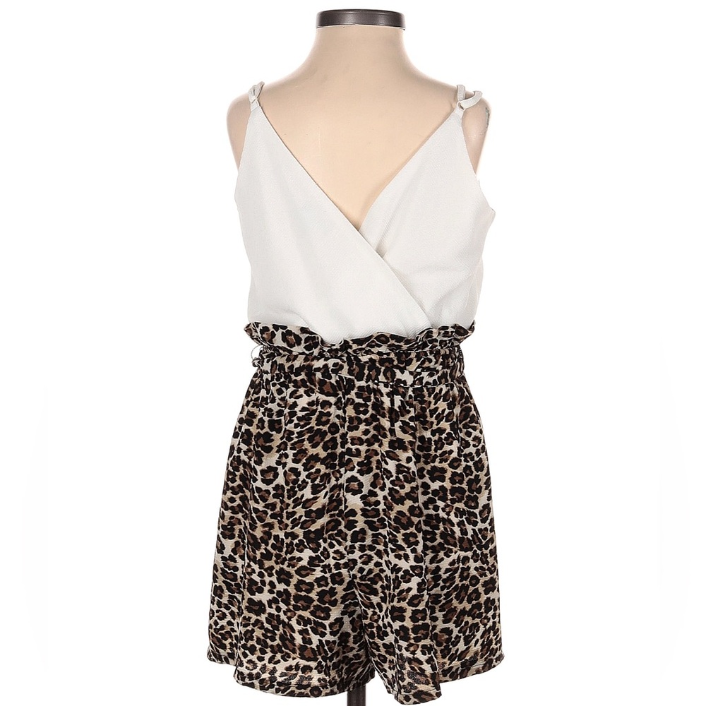 Leopard Romper with tie belt